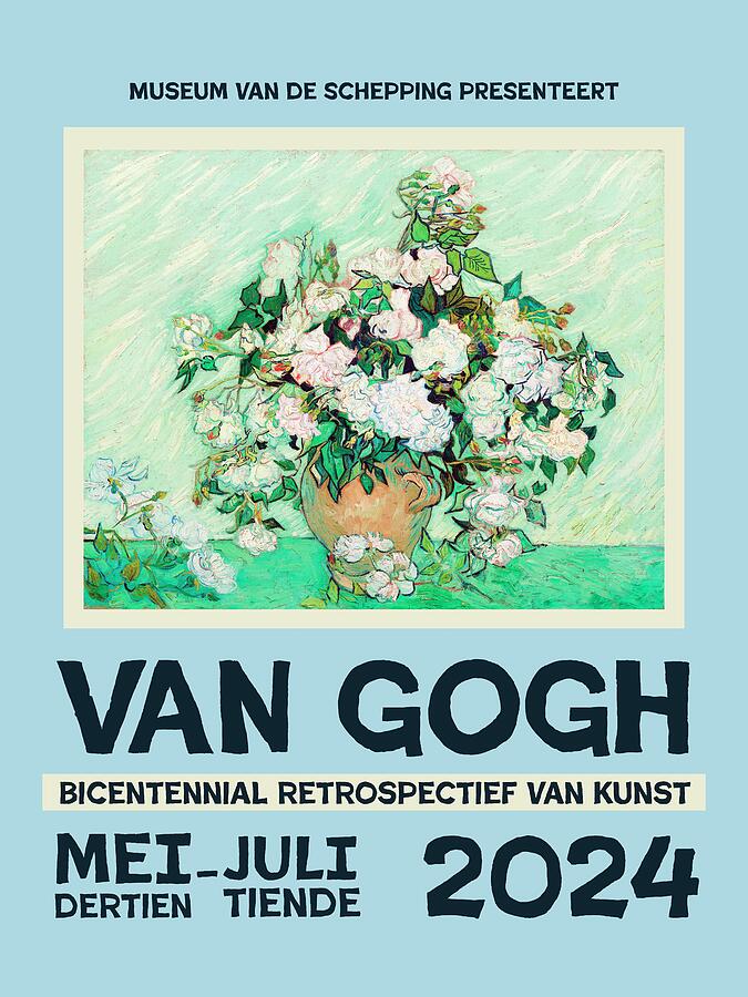 Flower Painting - Van Gogh Exhibition Posters Iv by Vision Studio Flower Painting - Van Gogh Exhibition Posters Iv by Vision Studio