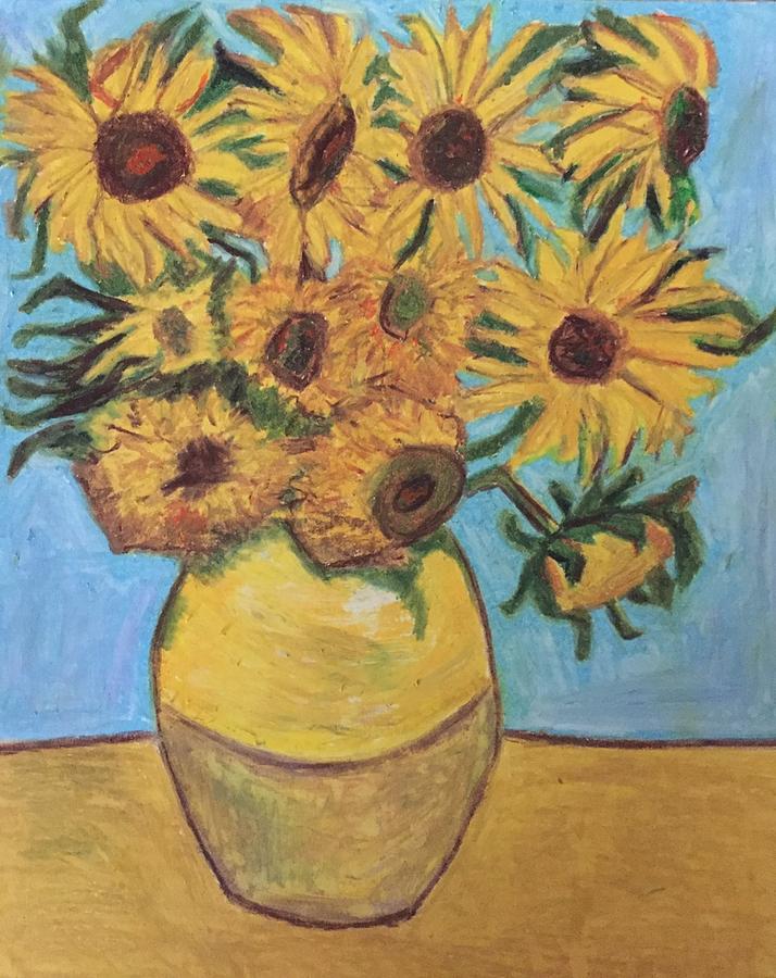 Van Gogh Sunflowers Study Painting by Mariam C