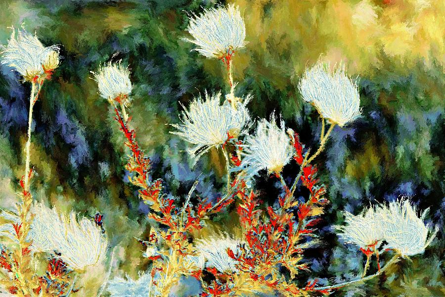 Van Goghs High Desert Flowers Painting by Barbara Chichester