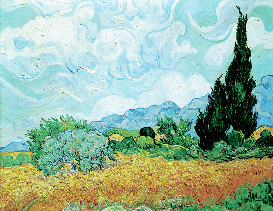 Vincent Van Gogh Painting - Van Gough-yellow Wheat And Cypresses by Portfolio Arts Group