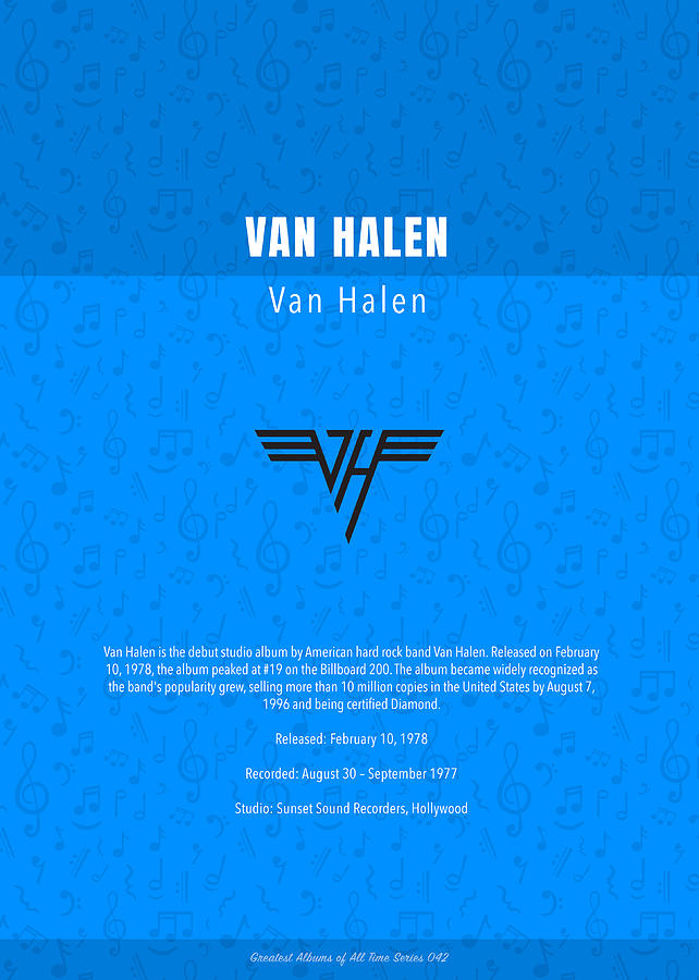 Van Halen Mixed Media - Van Halen The Greatest Albums Of All Time Minimalist Series by Design Turnpike