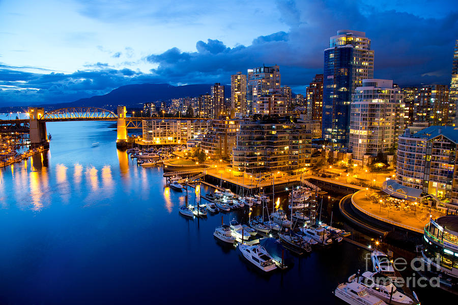 Night View Photograph - Vancouver Night View by Abesan Night View Photograph - Vancouver Night View by Abesan