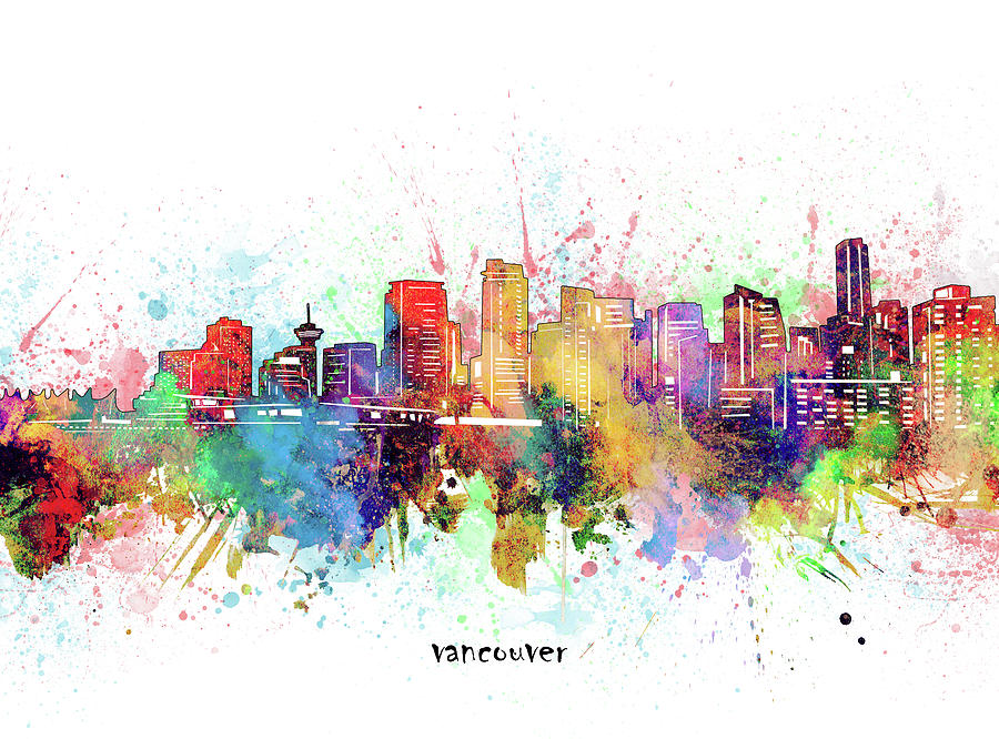Vancouver Skyline Artistic Digital Art