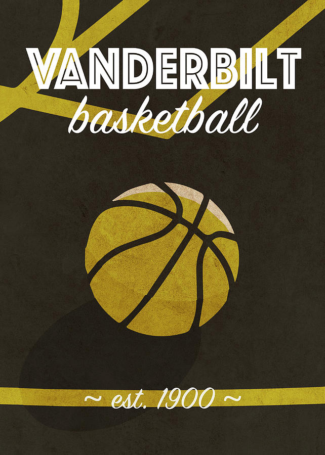 Vanderbilt College Basketball Retro Vintage University Poster Series