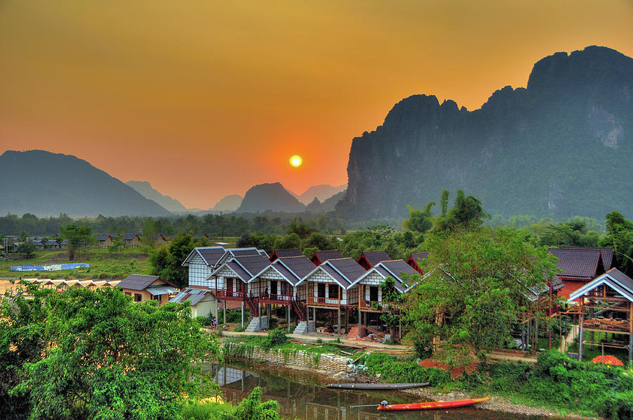 Vang Vieng Sunset Photograph by Aaron Geddes Photography