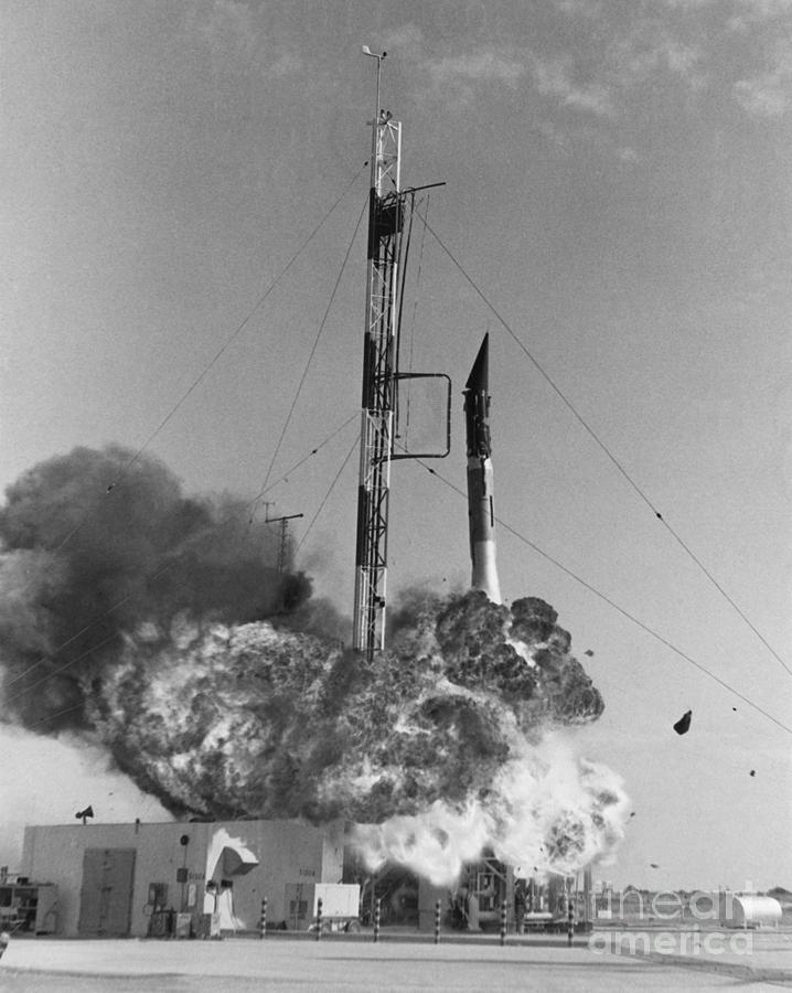 Vanguard Missile Exploding At Takeoff Photograph by Bettmann - Fine Art ...