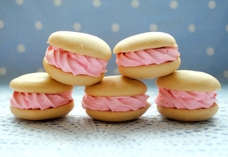 Vanilla & Strawberry Mallow Whoopie Pies Photograph by Torie Jayne
