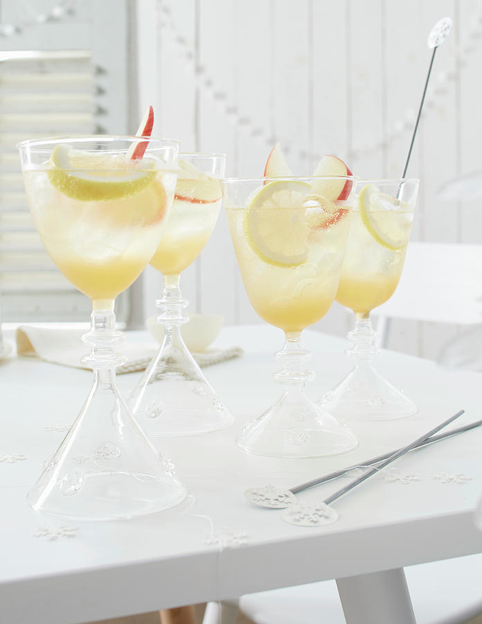 Vanilla Apple Spritz With Calvados And Prosecco Photograph by Jan-peter Westermann