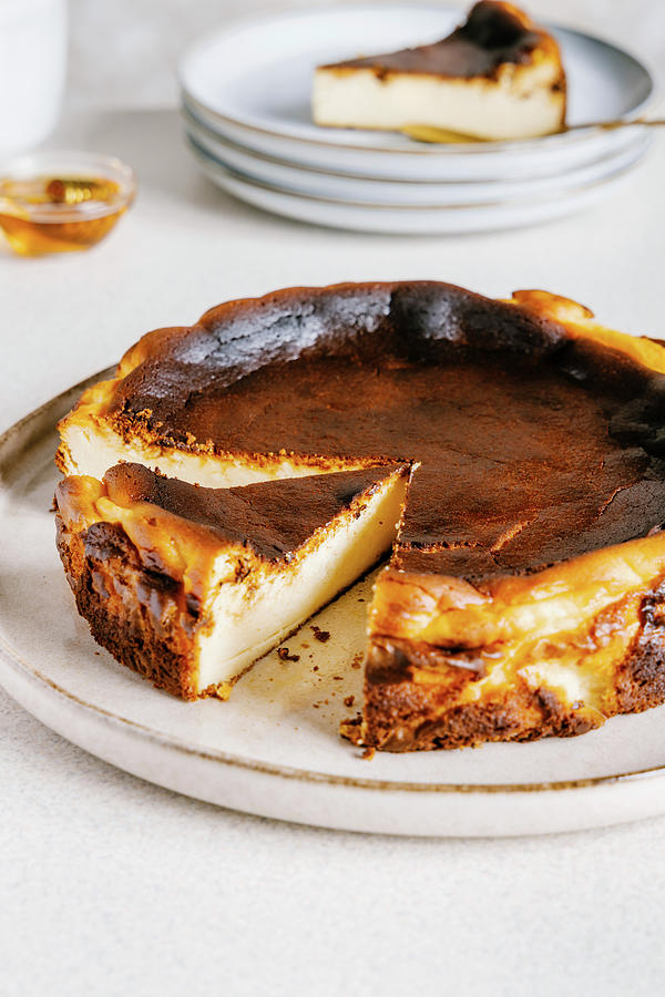 Vanilla Basque Burnt Cheesecake Photograph by Alla Machutt