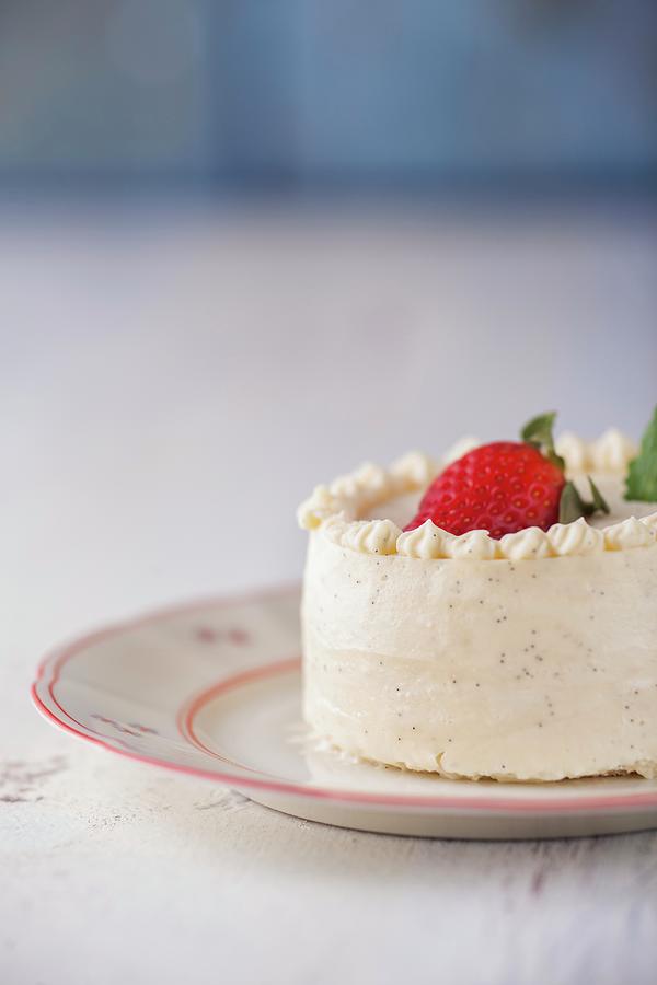 Vanilla Cream Tartlets With Strawberries Photograph by Jan Prerovsky