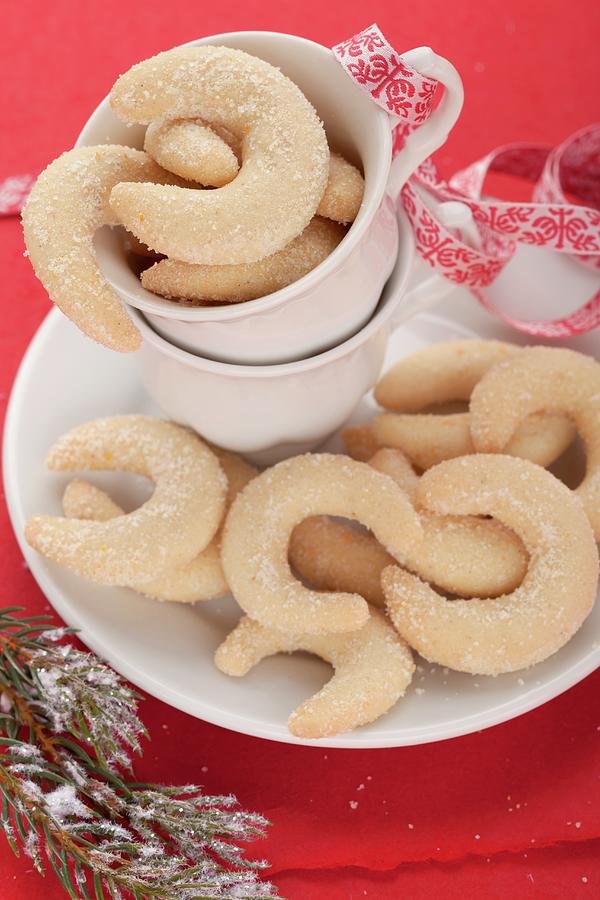 Vanilla Crescents For Christmas Photograph by Foodcollection