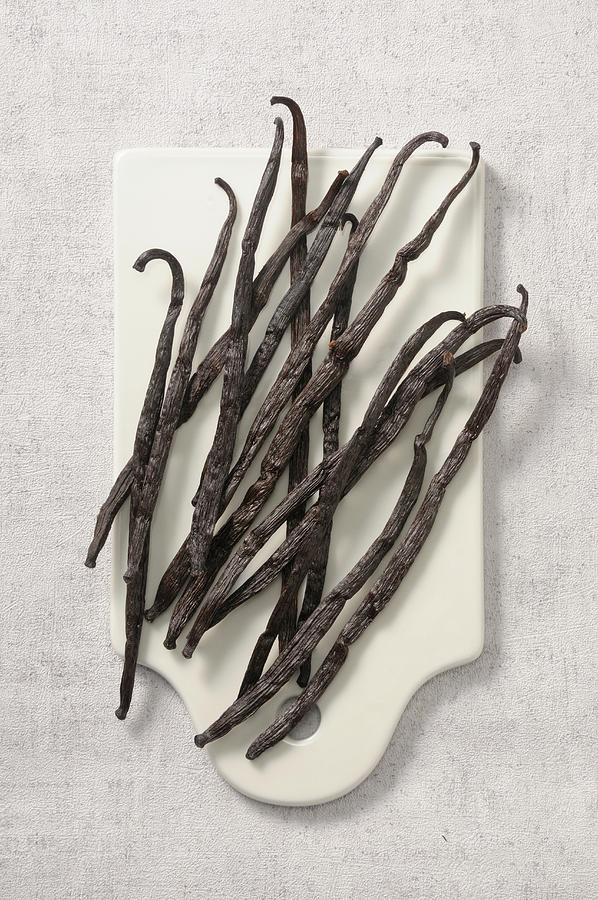 Vanilla Pods On A Chopping Board seen From Above Photograph by Jean-christophe Riou