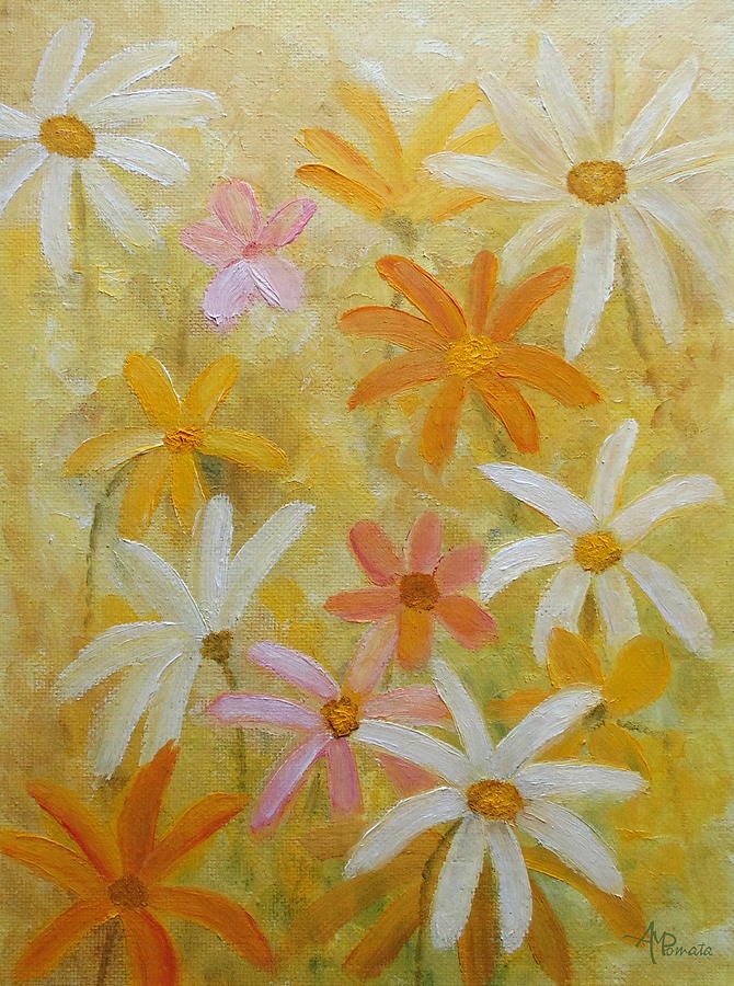 Flower Painting - Vanilla Strawberry Lemon Cream by Angeles M Pomata