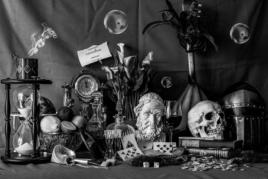 Vanitas Complex 1 Monochrome Photograph by Brett Zimmerman