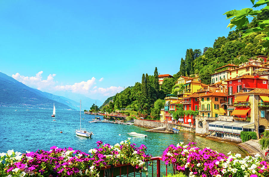 Varenna town, Como Lake district landscape. Italy, Europe. Photograph ...