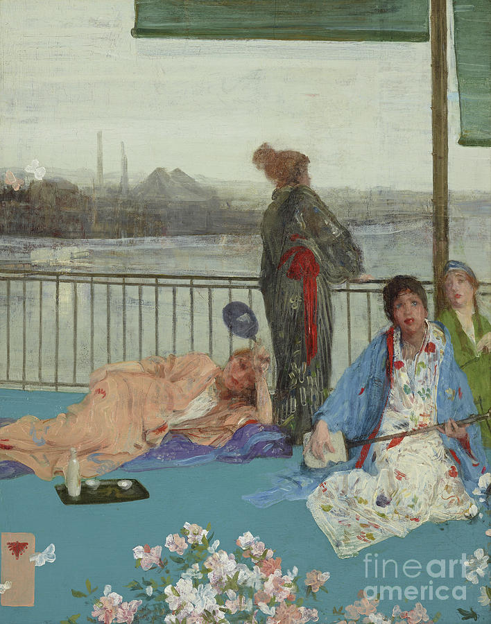 James Abbott Mcneill Whistler Painting - Variations in Flesh Color and Green, The Balcony by James McNeill Whistler