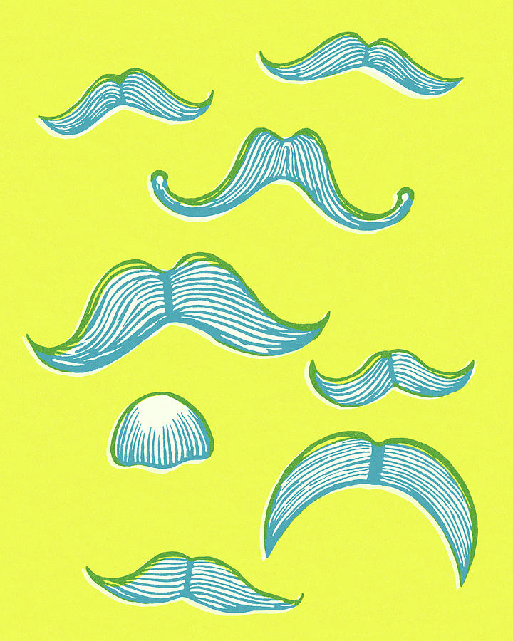 Vintage Drawing - Variety of Mustaches by CSA Images