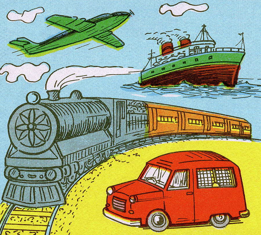 Transportation Drawing - Variety of Transportation by CSA Images