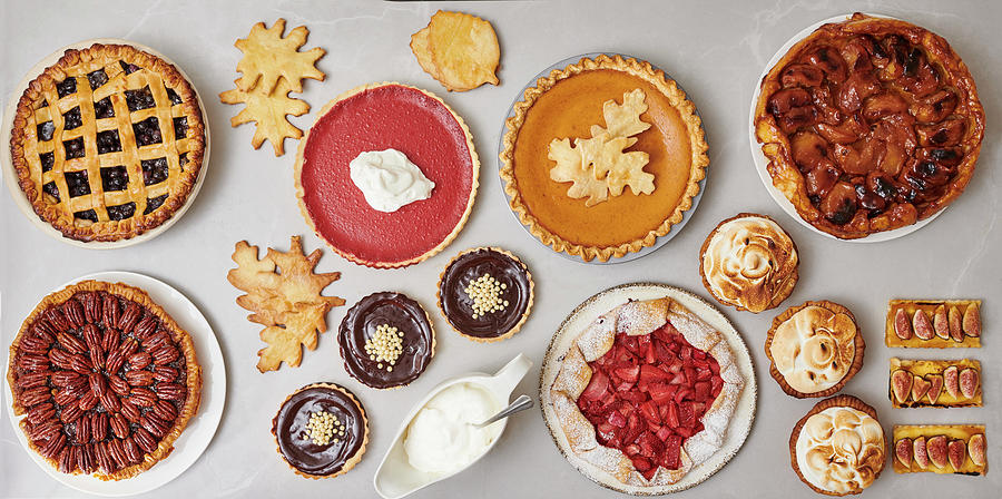 Various Autumnal Sweet Pies And Tarts Photograph by Judy Doherty