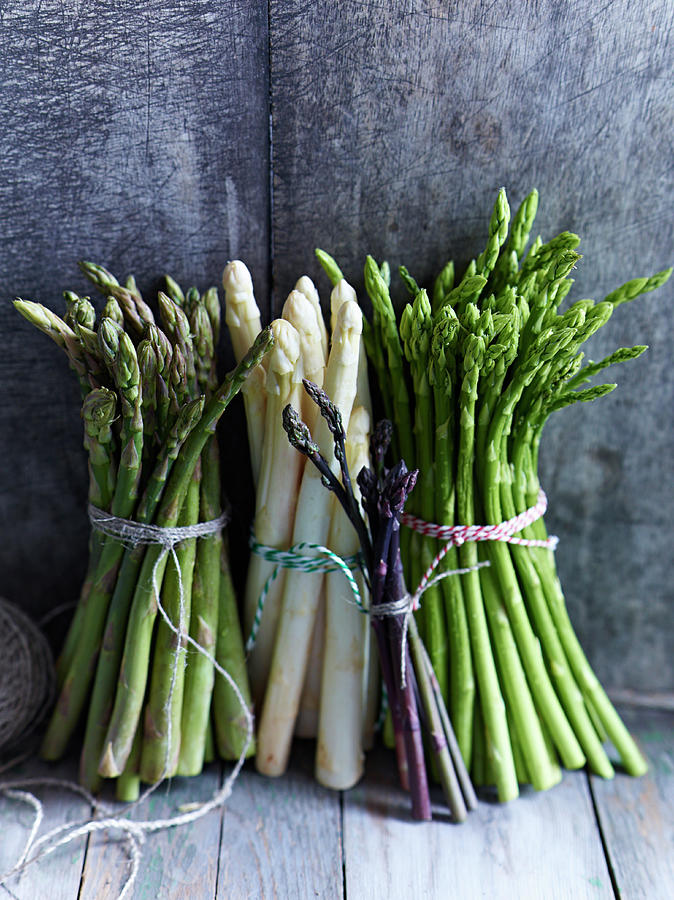 Various Bundles Of Asparagus Photograph by Oliver Brachat