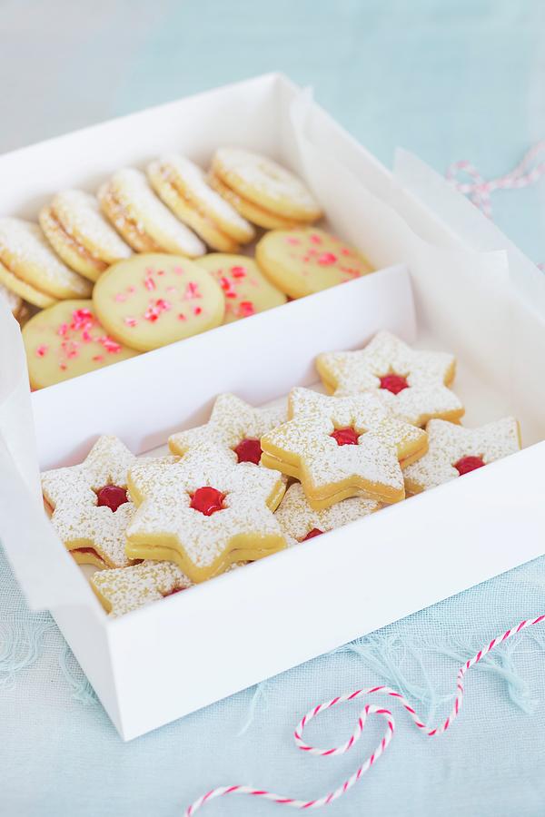 Various Christmas Biscuits In A Gift Box Photograph by Maricruz Avalos Flores