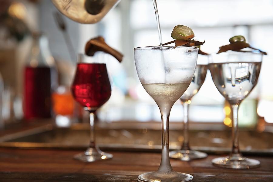Various Cocktails On A Bar Photograph by Hugh Johnson