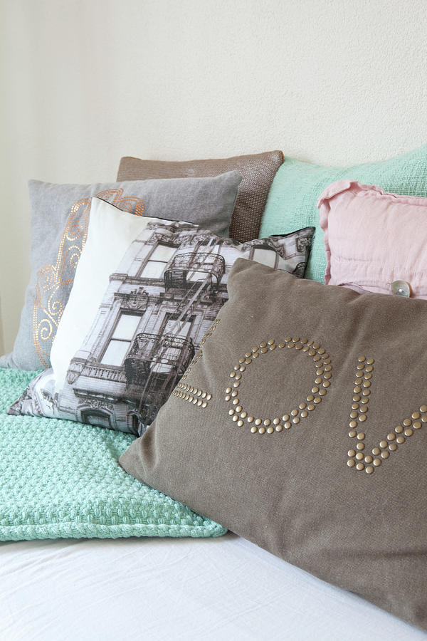 Various Cushions With Printed And Appliqu Motifs Photograph by Gonkel/stegeman