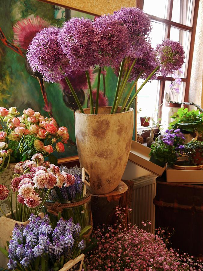 Various Cut Flowers In Florist Shop Photograph by Erika Reetz