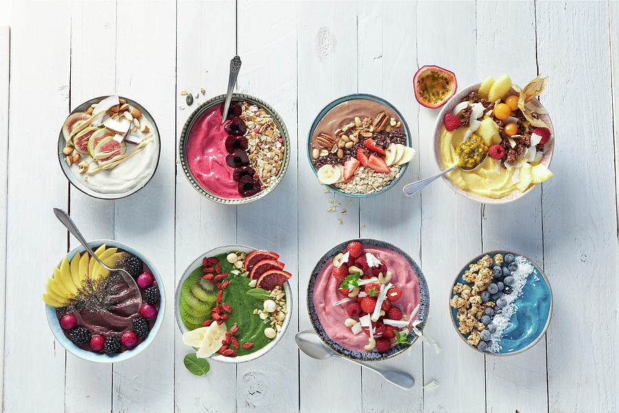 Various Different Smoothie Bowls Photograph by Stockfood Studios /  Oliver Brachat