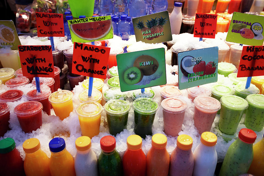 Various Drinks For Sale In Barcelona Market Photograph by Jalag ...