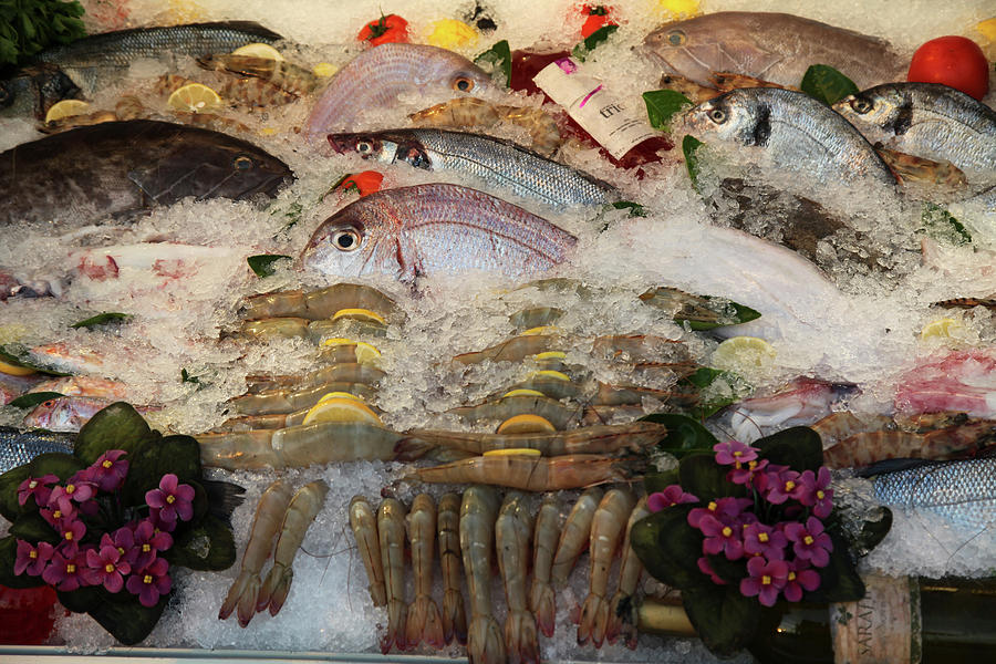 Various Fresh Fishes In Fish Market, Bodrum Peninsula, Aegean, Turkey Photograph by Jalag / Dorothea Schmid