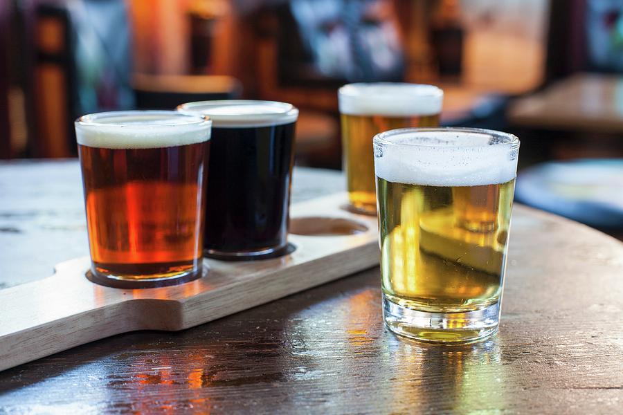 Various Glasses Of Beer In A Pub Photograph by Gus Cantavero ...