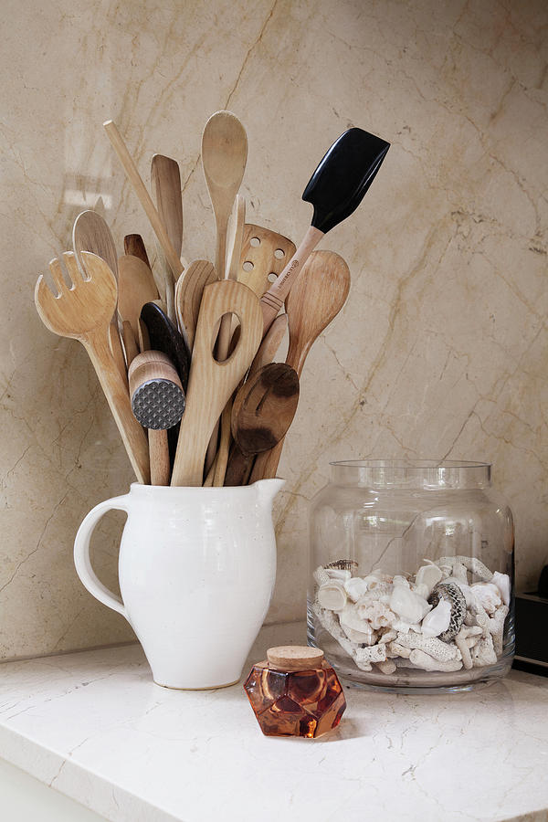Various Kitchen Utensils In Ceramic Jug Photograph by Great Stock!