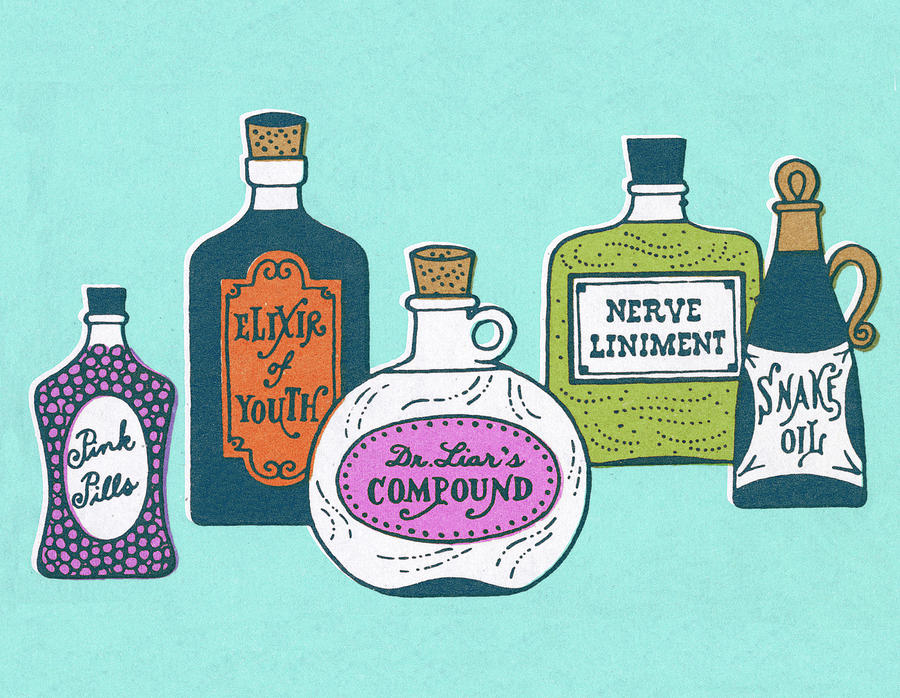 Vintage Drawing - Various Medicine Bottles by CSA Images