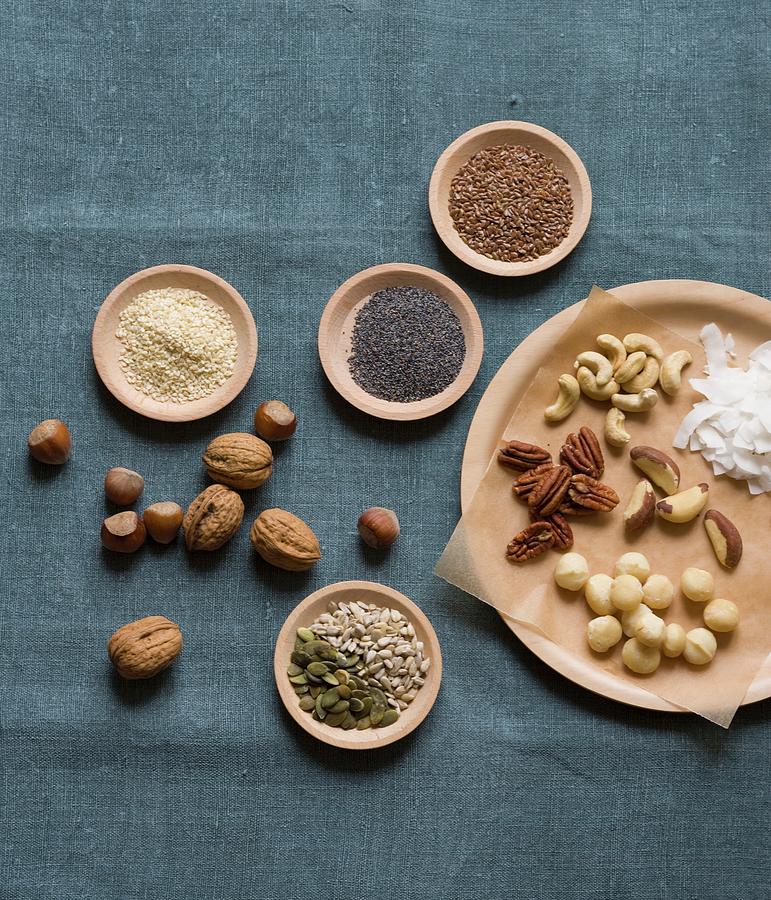 Various Nuts And Seeds Photograph by Akiko Ida