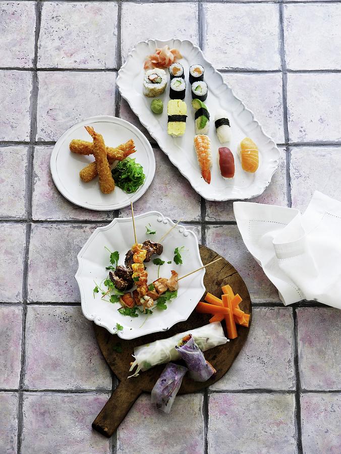 Various Oriental Appetisers Photograph by Mikkel Adsbl