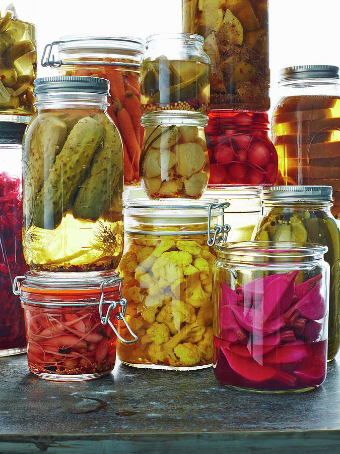 Various Pickles In Glass Jars, Close-up Digital Art By Brett Stevens - Fine Art America