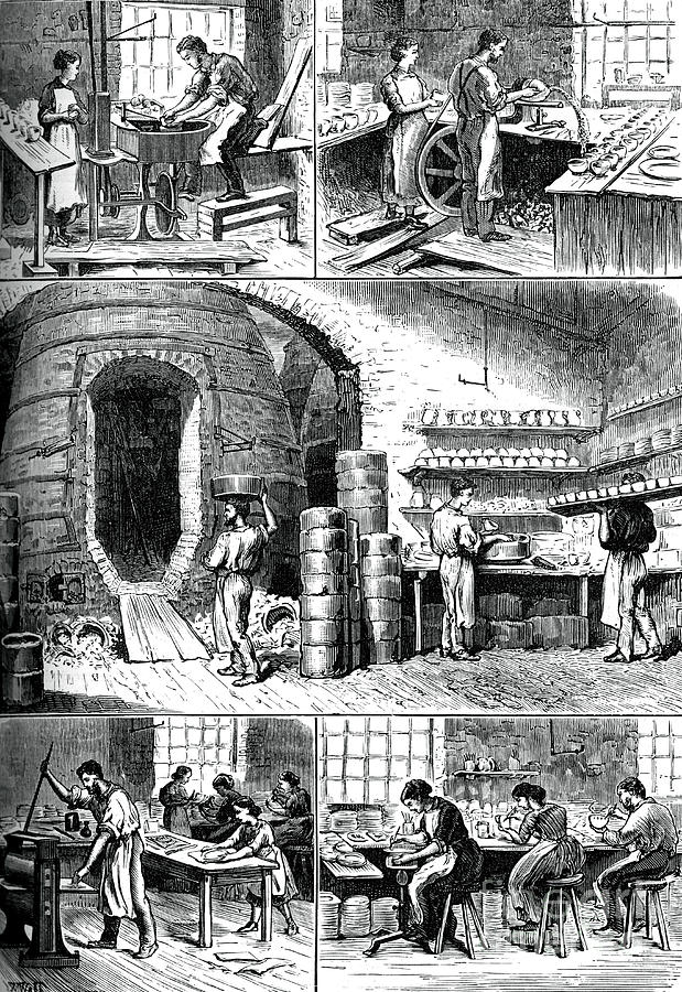 Various Pottery Processes, C1880 Drawing by Print Collector