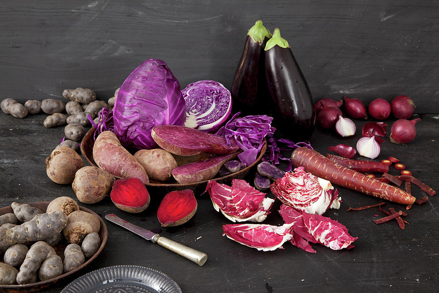 Various Red And Purple Vegetables Photograph by Ulrike Kirmse