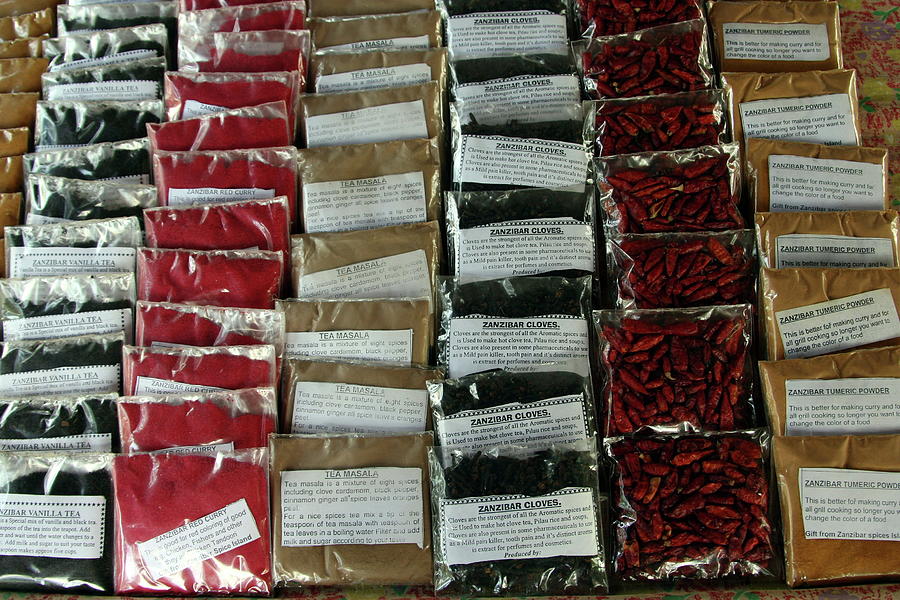 Spice Photograph - Various Spices Are for Sale at a Small by Radu Sigheti