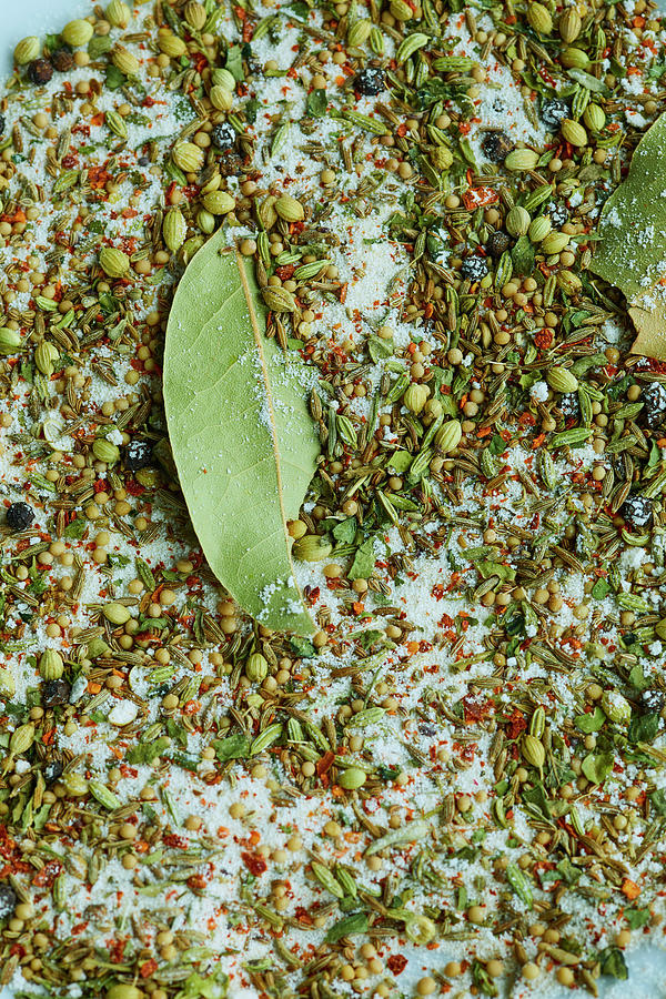 Various Spices For Ayurvedic Cuisine full Frame Photograph by Katrin Winner