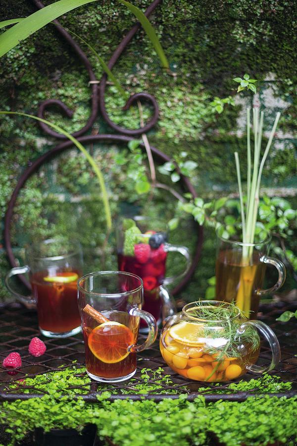 Various Summer Drinks On A Garden Table Photograph by Great Stock!