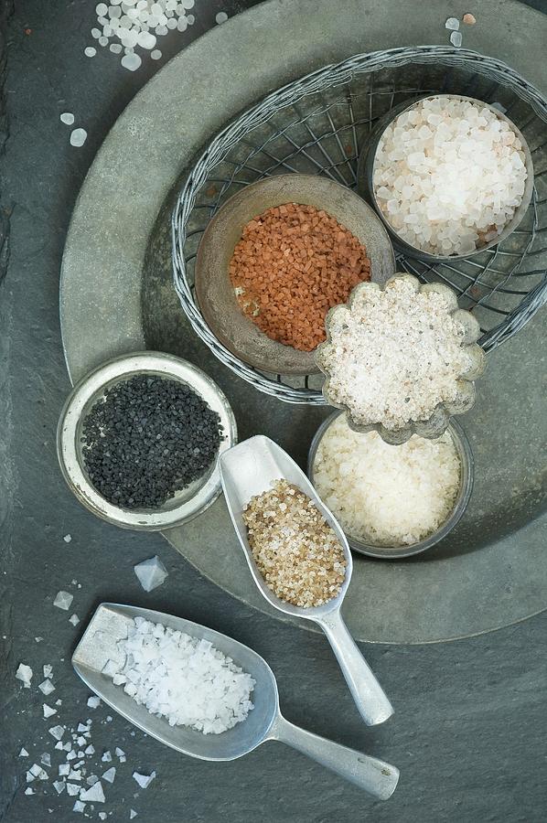 Various Types Of Salt seen From Above Photograph by Achim Sass