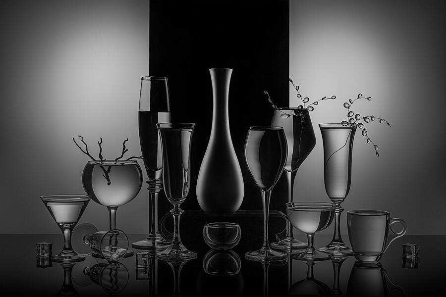 Vase & Glasses Beauty Photograph by Lydia Jacobs