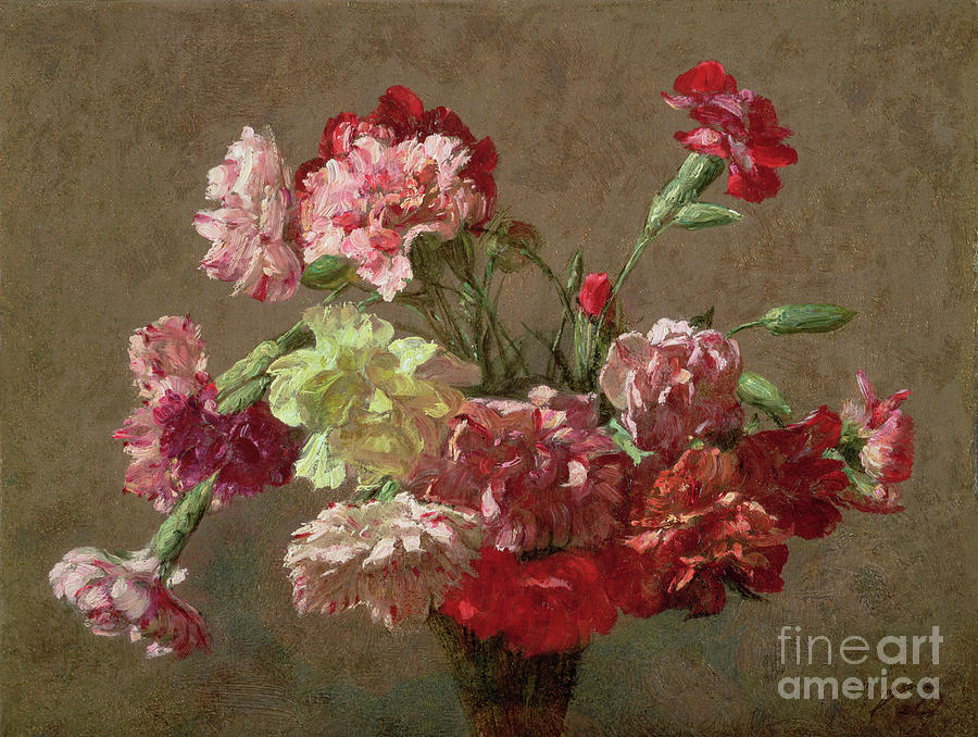 Vase Of Carnations Painting by Victoria Dubourg - Fine Art America