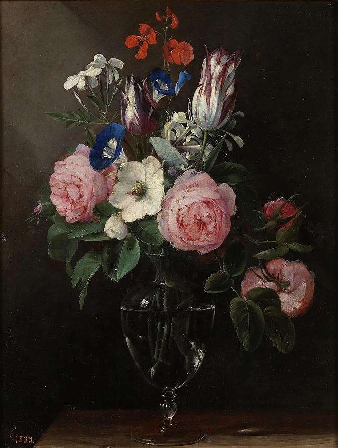 Vase of Flowers. 1600 - 1625. Oil on panel. Painting by Jan Brueghel the Elder -1568-1625-