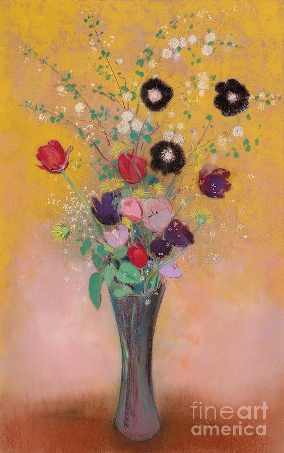 Vase of Flowers, 1916, pastel Pastel by Odilon Redon