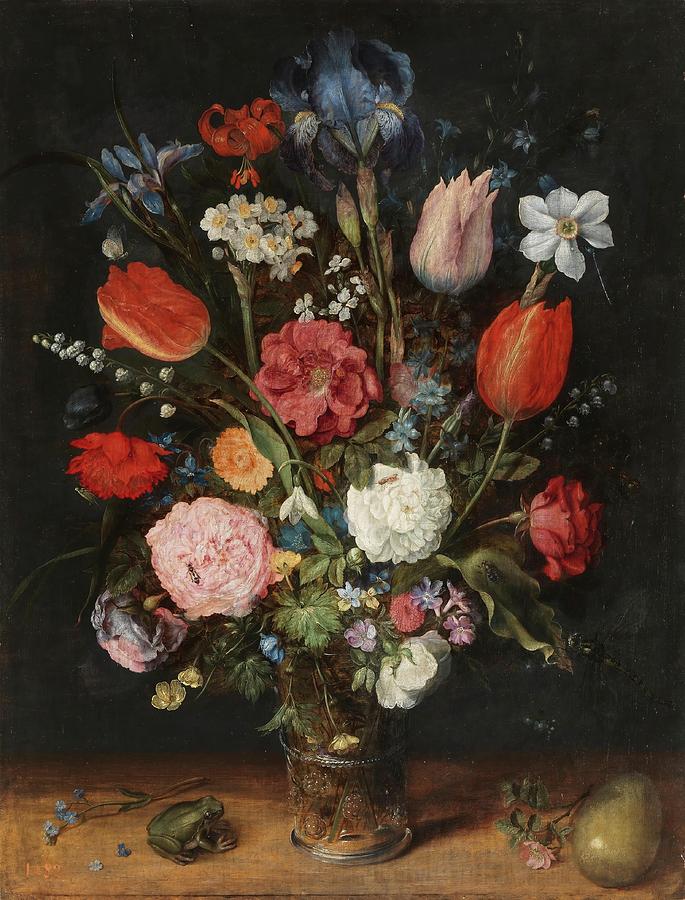 Vase of Flowers. First quarter of the XVII cen... Painting by Jan Brueghel the Elder -1568-1625-