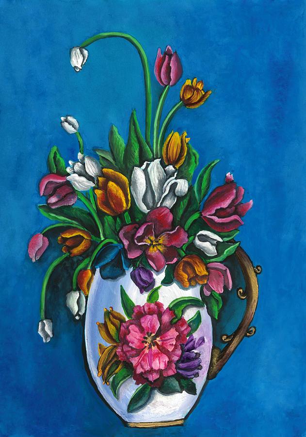 Vase of Flowers Painting by Tara Krishna