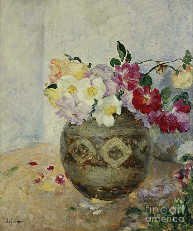 Vase Of Flowers Vase De Fleurs, Henri Lebasque Painting by Henri Lebasque